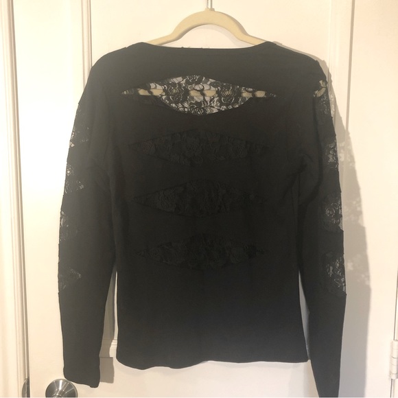SPIRAL CLOTHING Cat Top, Black w/ Lace, Goth, Women’s Size L - Picture 2 of 8